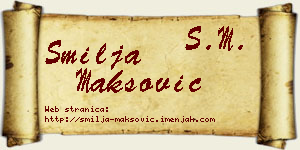 Smilja Maksović vizit kartica